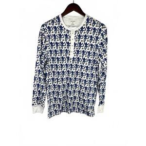 Roller Rabbit Men's Size Small Monkey Spencer Pajama Henley Top Blue NWT